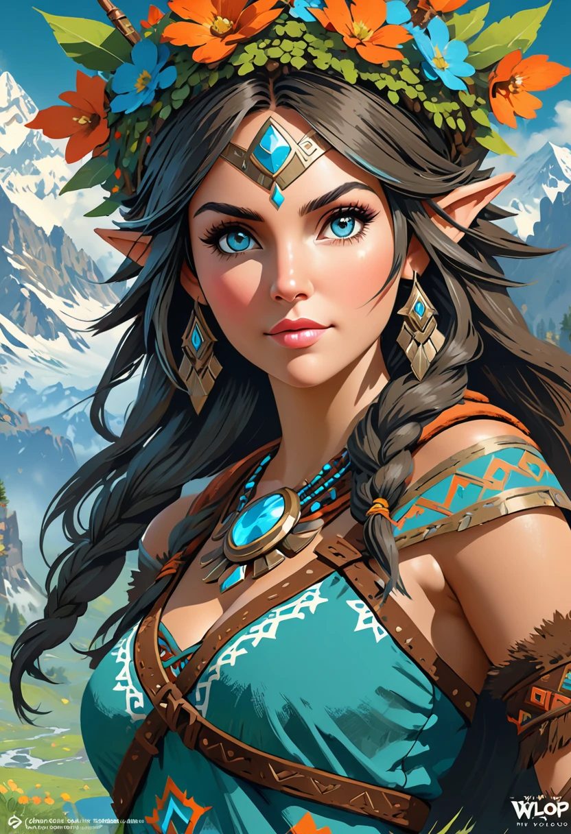 Anthropomorphic feminine troll enchantress. Official Art – An Award-Winning Digital Masterpiece In 4K Ultra HD, Extreme Detail And Intricate Realism. Symmetrical Face. This Concept Art Brought To Life By The Hands Of Artists Like Wlop & Artgerm In A Stunning 2D Vector Illustration. Breath of the wild. Background Is A Panoramic Vista.