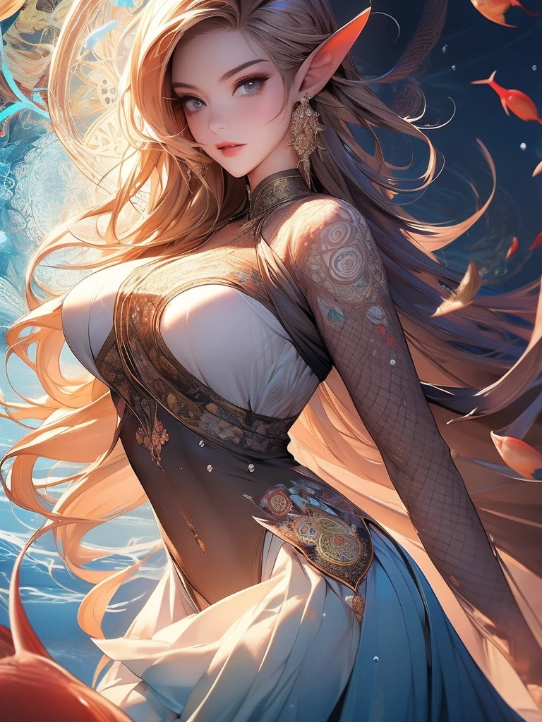 With delicately pointed fox-like ears atop her head and nine voluminous, fluffy tails cascading behind her, the enchanting figure before us embodies a mystical and ethereal beauty. This stunning portrayal, whether in a painting, photograph, or digital art, captures every nuance of her otherworldly allure. The vibrant colors of her fur, a mesmerizing blend of fiery oranges and soft creams, seem to shimmer and dance in the light, highlighting the intricate details of each tail and ear. The image is so exquisitely rendered that one can almost feel the softness of her fur and hear the gentle rustling of her tails as she moves. It is a masterful work of art that immerses viewers in a world of fantasy and wonder. and make her more sexy by giving her very big and ass give her a h cup chest. and a small beauty spot on her right breast. anime-style Japanese hair, shiny crimson hair, Her dress has a beautiful shimmering pulsating gold pattern that gives it an extraordinary look, golden butterflies fly next to the heroine, with their ethereal Japanese beauty (23 years old). A single lock of hair accentuates her delicate features, and she is adorned with sparkling gems. Her expressive eyes shine with emotion, and her fair skin complements her slender figure. This stunning character comes to life through digital painting. milky white skin and sky blue and mint green eyes. her eyes are bright and shiny. her frock reaches her ankle. give her a nighttime background walking among Sakura tress with golden butterflies fly next to the Girl. her nine-tails flow beautifully behind her clearly visible and she is wearing a nice Japanese-style sandals. has a big firm ass wearing white stockings with golden design on them her kimono reaches to the ankle and her nine-tails dance behind her in a otherworldly beauty of tails sakura tree petals and golden butterflies, she has blood crimson red hair , huge round firm ass