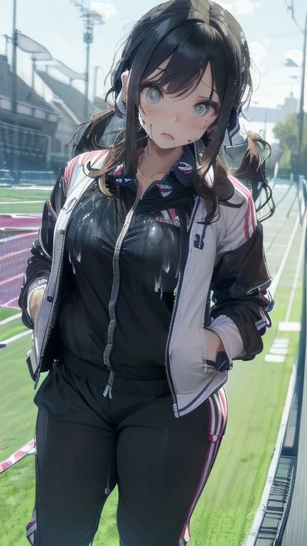 (must be follow these prompts:2.2),masterpiece,best quality,extremely detailed,(in her clothing:3.5),(in her track suit clothing:3.6),(adorable expression:2.5),(innocent face:2.2),(displayed one girl on single picture:2.4),(black hair:2.1),(A slightly plump high school girl with a very childish look, wearing an unfashionable tracksuit.:2.4),(The high school girl looks very young, but she is wearing her jersey jacket and pants that are soaked with thick semen and drying them repeatedly.:1.7),(The high school girl is trying to endure her strong sexual desire while still wearing her tracksuit..8),(The high school girl's entire body, clad in her jersey, was covered in a sticky, slimy secretion that had been produced during her sexual climax.:1.5),(The high school girl is being relentlessly sniffed by a sexually aroused male member of the school club, who is smelling the sweaty crotch of her freshly removed jersey.:2.4),(The high school girl was wearing a jersey that had been ejaculated into a long time ago, and semen had soaked into it, turning it amber in color and causing uneven coloring.:2.1),(libidonous tumultus are happened on her mind:2.1),(The crotch area of the high school girl's jersey was smelling very bad due to sweat and love juices.:2.4),(その女子高校生はとてもInnocent faceで可愛い:2.6),(Lewd love juices are dripping down the inner thighs of the high school girl's tracksuit pants.:2.1),(The breasts of the high school girl covered by her jersey are bulging out due to her strong lust.:2.8),(men's elected twangers were inserted her to the depth:2.3),(A high school girl with a plump, round body who smells like semen:2.3),(she was already stroked up to the depth intervaginal sensuous spot:1.8),(notably buldged up her inner labia majora:2.9),(A young, shy moan:1.5),(having big breasts in her clothing:2.8),(A high school girl with an innocent impression exercising:2.3),(The high school girl is short but has a slightly plump body.:2.1),(The crotch of his tracksuit pants is discolored with love juices.:2.5),(The high school girl is masturbating while her pussy, hidden under her pants and dripping with love juice, is hidden from view.:1.8),(The smelly tracksuit pants that tightly hug the high school girl's plump thighs are wet with lewd secretions.:2.0),(The high school girl endures the sloppy mess by keeping her tracksuit pants on.:2.5),(A high school girl who always holds her crotch over her pants:2.1),(A moan filled with childish embarrassment:1.5),(The breasts and nipples of the high school girl covered by her jersey are bulging with lust.:2.6),(The high school girl is practicing seriously.:2.5),(The high school girl's legs are short and thick.:2.2),(she looks like japanese idol:2.3),(The high school girl's jersey is made of a durable material that will never tear.:3.3),(Her breasts are completely hidden under her jersey:2.9),(she looks like a ta:2.0),(All of this happened to the high school girl herself, not anyone else.:3.5),(Make sure to depict the face:5.3),(Calm expression:4.3),(Innocent face:3),(The film depicts just one high school girl.:3.3),(The only characters are the high school girls.:4.2),(Portrait Style:5)