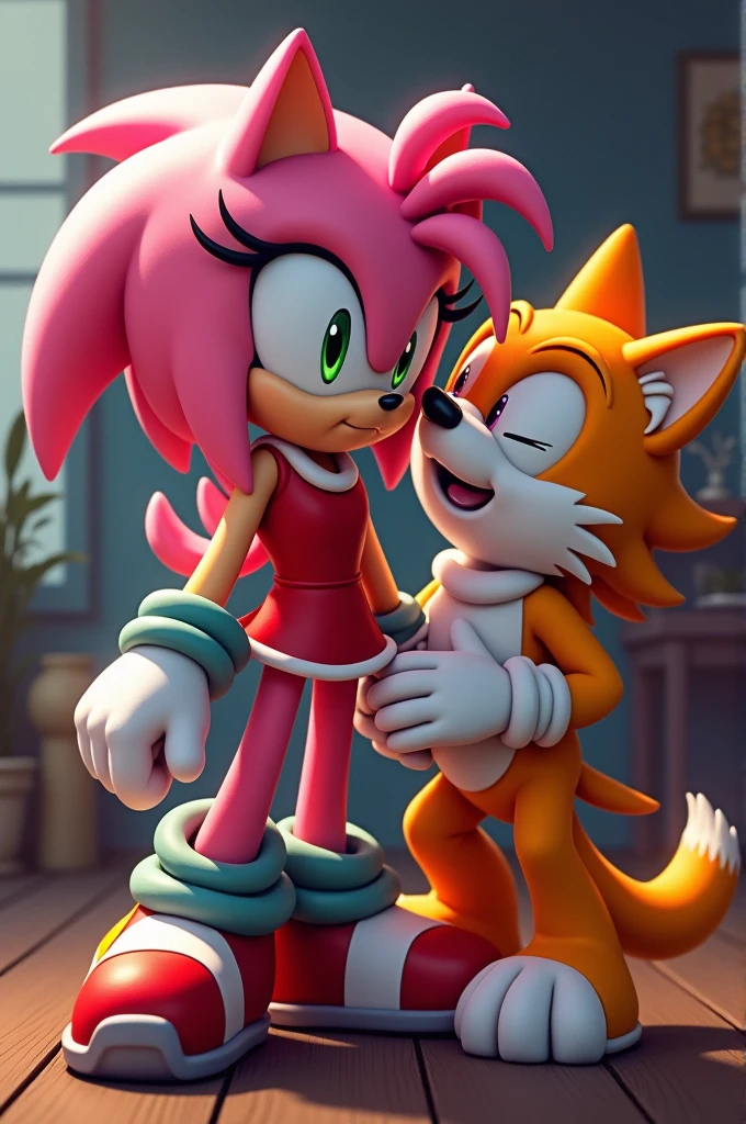 Tails having sex with Amy Rose, detailded