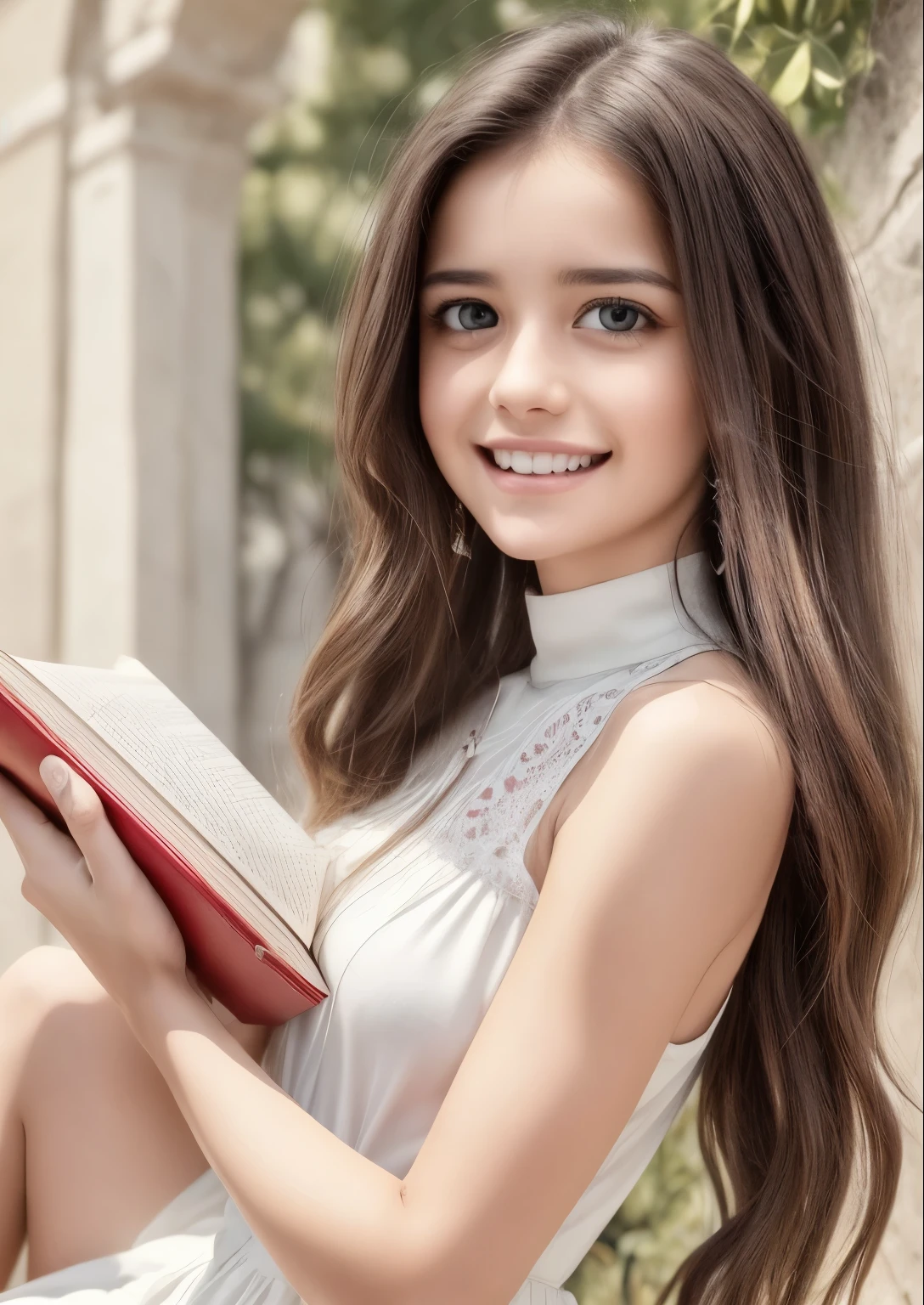 Cute puppy. Beautiful puppy. Adorable puppy. Portrait of a woman in a white dress, holding a book with delicate hands, expressing beauty and strength. Detailed portrait of an indigenous woman in cartoon style, with beautiful eyes, quick brushstrokes and vibrant colors. Cute puppy. Beautiful puppy. Masterpiece of a cute puppy, with red and white fur. Italian girl posing, detailed face, dark hair, athletic body, wearing red flannel and jeans. Soft hair, happy smile, cute Italian.
