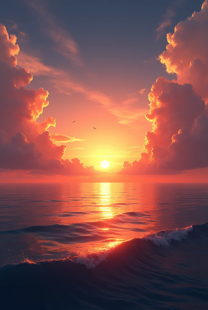 A sunset at sea