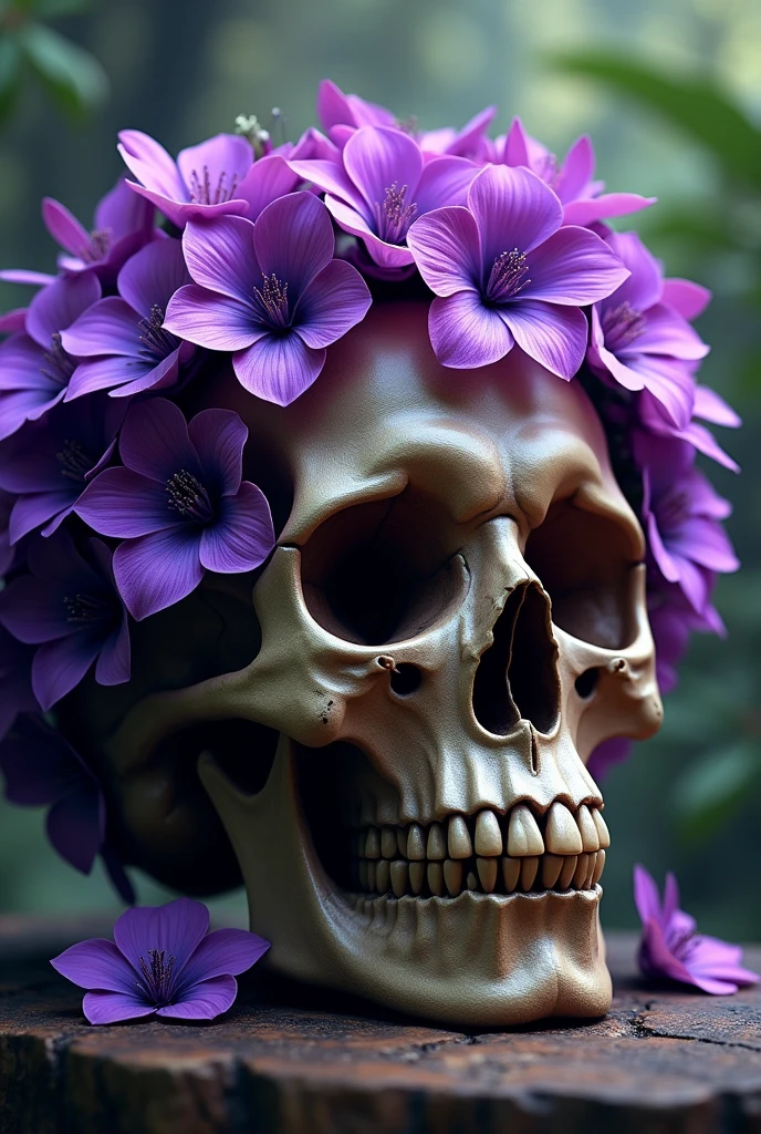 Image of a Costa Rican skull with purple guarias