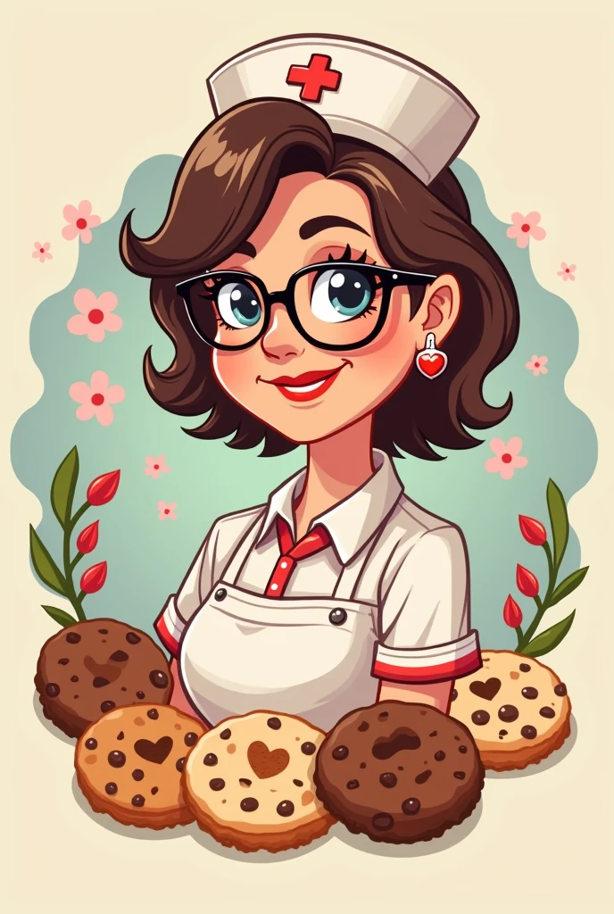 Create an image, logo for confectionery, name Doc Sweet Mom, tema cookies