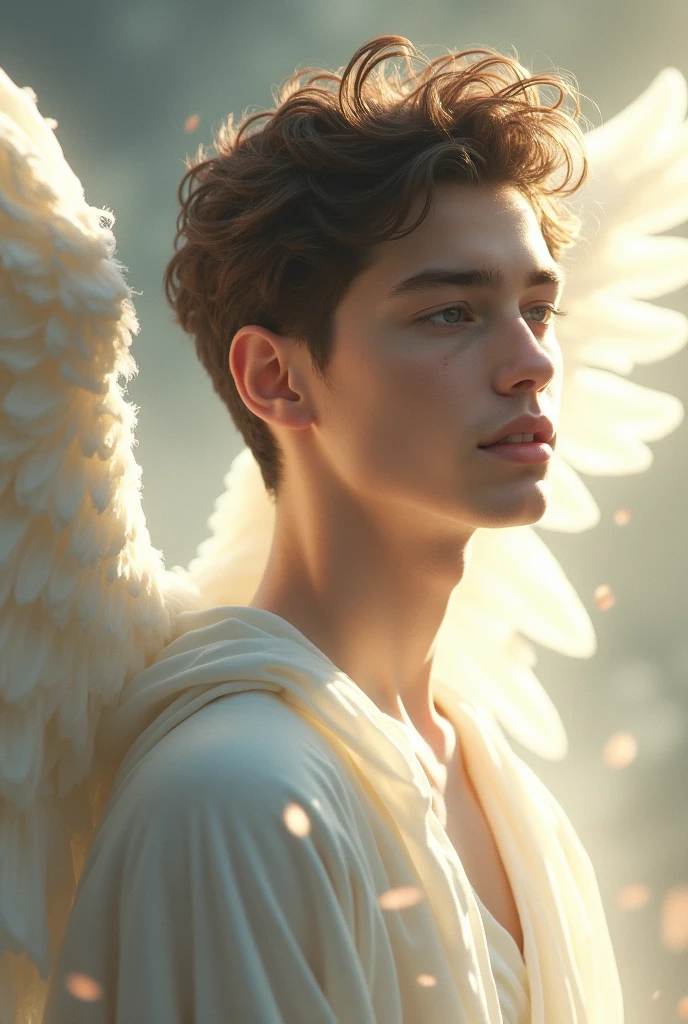 A young man who has white skin and looks like an angel