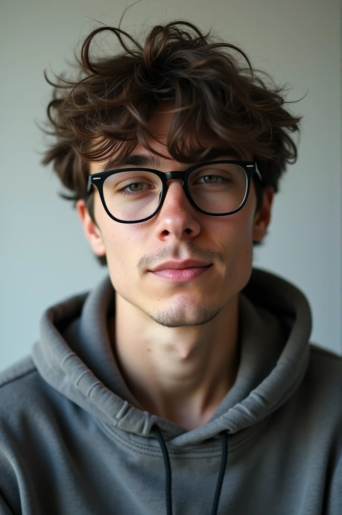Hoddie guy glasses and messy hair Instagram profile
