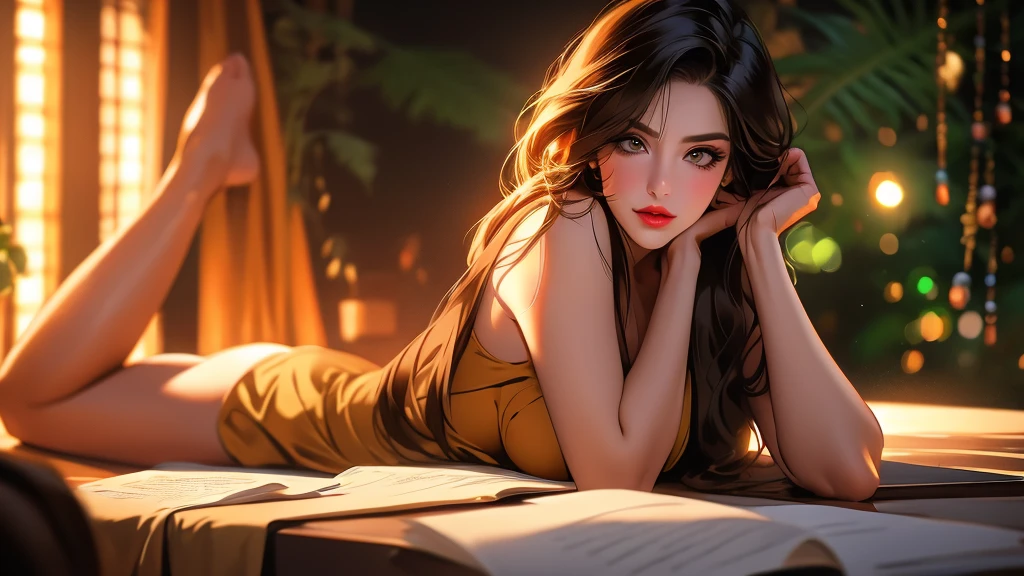 a beautiful woman with detailed green eyes, large breasts, sensual expressions, realistic, photorealistic, photo-realistic:1.37, (best quality,4k,8k,highres,masterpiece:1.2),ultra-detailed, HDR,UHD,studio lighting,ultra-fine painting,sharp focus,physically-based rendering,extreme detail description,professional,vivid colors,bokeh,warm colors,soft lighting
