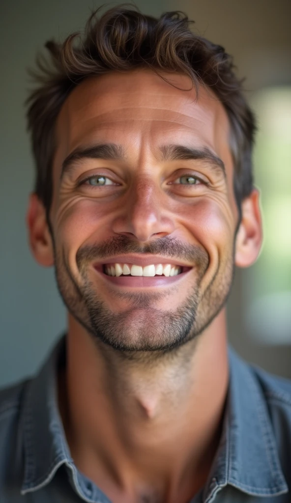 Close up of a smiling father&#39;s face