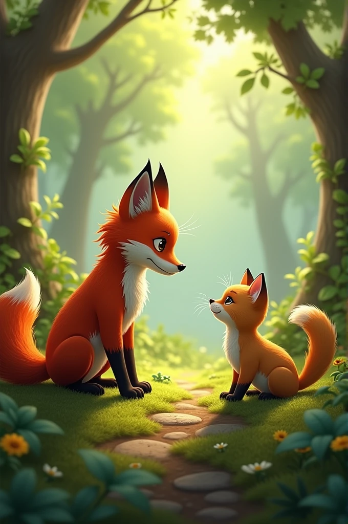 Fox and a cat