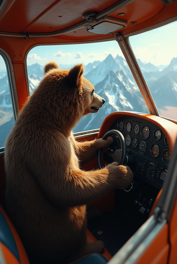 Bear in a small plane 