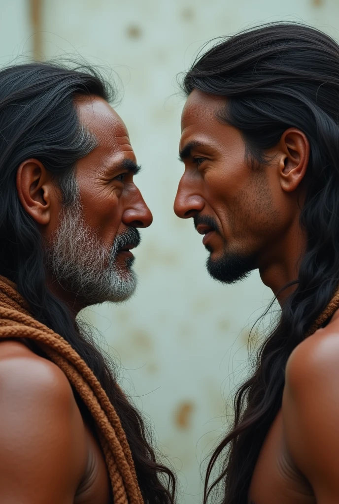 Indian man face to face with a white man