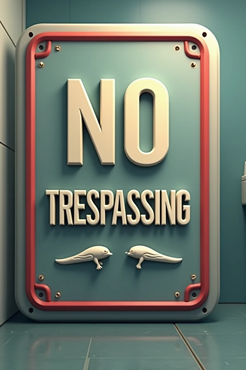 I want to make a 3D no trespassing sign for the bathroom
