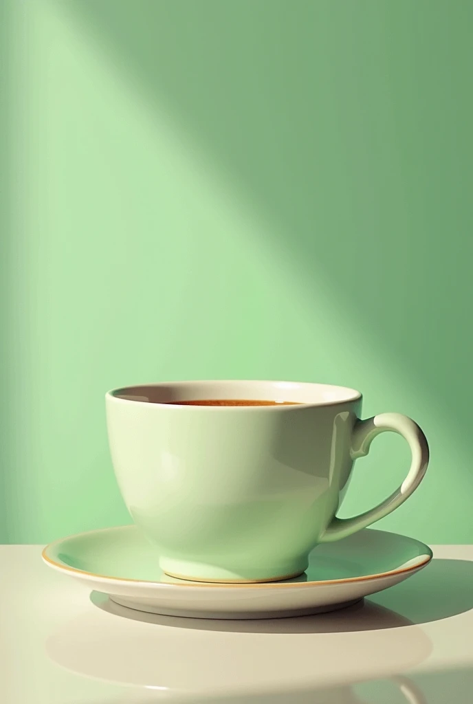 Retro color cafeteria white coffee and pastel green