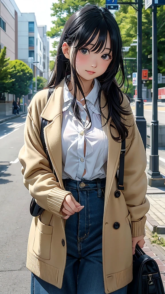 彩音の画像生成のためのpromptを以下にまとめます。

---

**prompt:**

Create an image of a 22-year-old Japanese woman named Ayane. She is a university student majoring in animal behavior. Ayane has a slim and healthy build, with measurements of 85cm (bust), 60cm (waist), and 88cm (hips). She stands at 160cm tall. Her hair is long, black, and straight, reaching down to her chest. She often wears it in a natural style, sometimes tying it back in a ponytail for school or leaving it loose with a slight wave for a more casual look.

Ayane’s face is characterized by large, expressive eyes with long lashes, a well-defined nose, and soft, subtly full lips that often curve into a gentle smile. She exudes a sense of warmth and intelligence. Her skin is fair and smooth, complementing her youthful appearance.

For her outfit, Ayane is dressed in a simple yet elegant style suitable for a university student. She is wearing a pastel-colored blouse with a cardigan, paired with either jeans or a casual skirt. The colors are soft, like white or light pink, to emphasize her gentle personality. 

The background is set in a serene outdoor environment, possibly a park or a quiet university campus, with natural light illuminating her face. The overall atmosphere of the image should convey her intelligence, curiosity, and the gentle, approachable nature she embodies.

---

This prompt is designed to create an image that captures Ayane's character as a young, smart, and warm university student. The focus is on her gentle beauty and the natural, serene setting that reflects her personality.