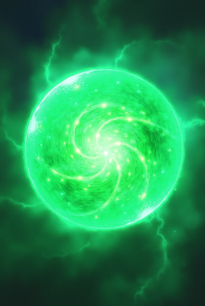 Raise cute green Dragon Ball ki ball, It has to be PNG with transparent background and only the ki sphere, broly sphere style