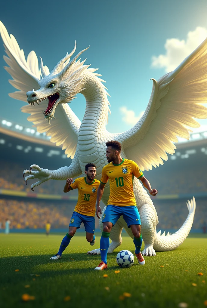 Brazilian football uniform, without a white player and a giant white Nike dragon