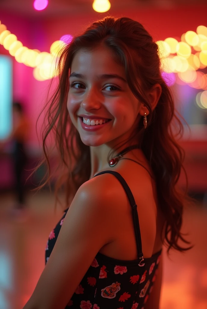 Photo of a 14 year-old european girl, .RAW, hermosa chica adolesente, (Long brown hair with ponytail), light brown hair ponytail hairstyle((retrato)), ((Cara detallada:1.2)), ((Detailed facial features)), (Piel finamente detallada) , (Masutepiece) (proporciones perfectas)(fotos realistas)(La mejor calidad) (Detallado) fotografiado con una EOS R5 de Canon, Lente de 50 mm, f/2.8, NffSW, (8k) (papel tapiz) (cinematic lighting) (Dramatic lighting) (foco nítido) (Enrevesado) senos medianos , pechos medianos , pecas en mejillas , cuerpo completo , hermoso cuerpo de mujer , lindo maquillaje , gran sonrisa , hermosa chica delgada escultural , swimming trunks , posando en picsina, posando con brazos arriba para foto , alegria