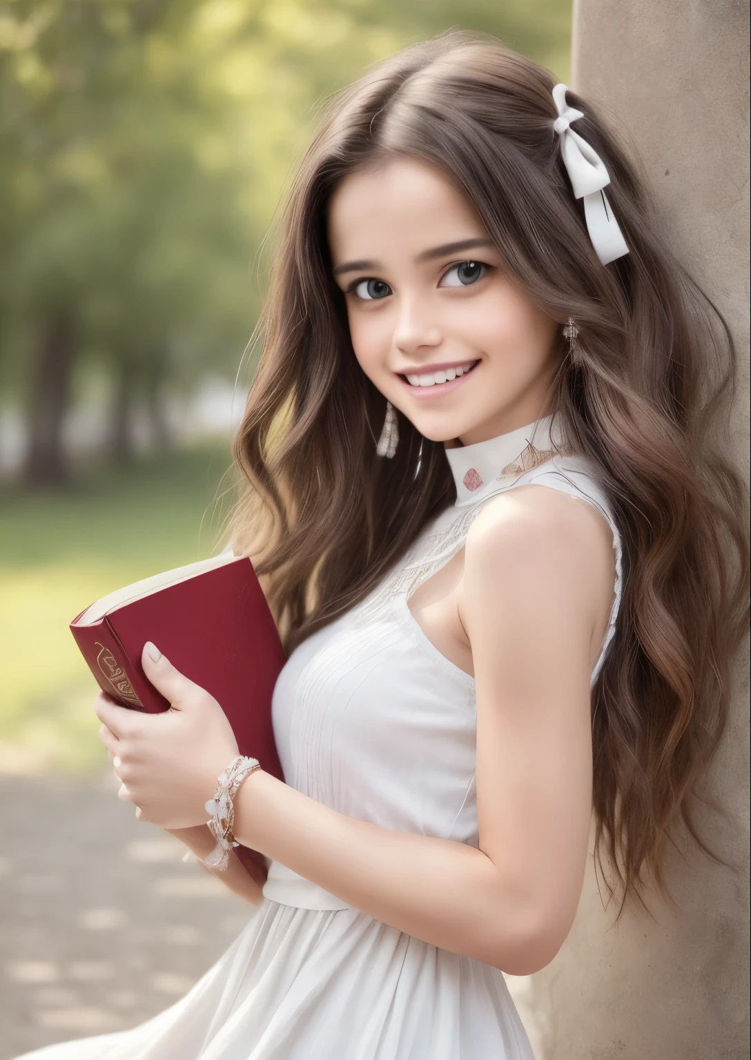 Cute puppy. Beautiful puppy. Adorable puppy. Portrait of a woman in a white dress, holding a book with delicate hands, expressing beauty and strength. Detailed portrait of an indigenous woman in cartoon style, with beautiful eyes, quick brushstrokes and vibrant colors. Cute puppy. Beautiful puppy. Masterpiece of a cute puppy, with red and white fur. Italian girl posing, detailed face, dark hair, athletic body, wearing red flannel and jeans. Soft hair, happy smile, cute Italian.