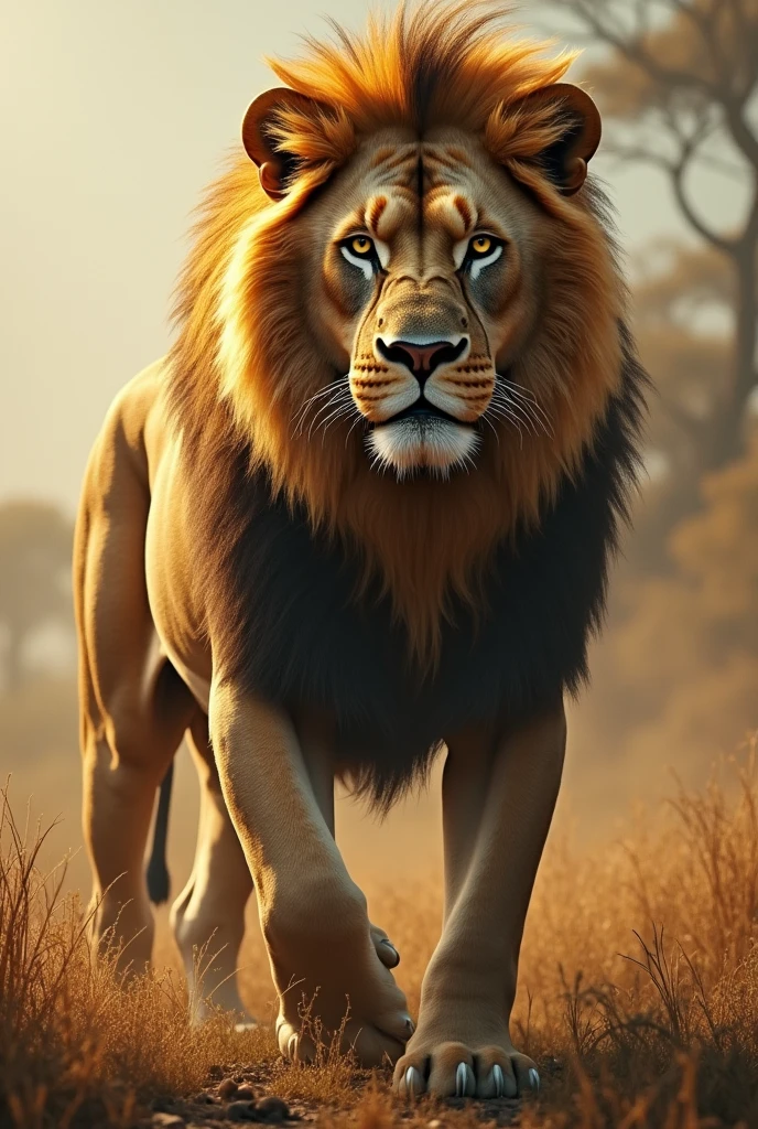 please write haider in Urdu with wild lion picture