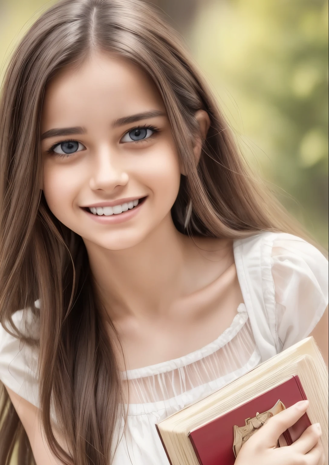 Portrait of a woman in a white dress, holding a book with delicate hands, expressing beauty and strength. Detailed portrait of an indigenous woman in cartoon style, with beautiful eyes, quick brushstrokes and vibrant colors. Cute, Beautiful,. Masterpiece of a cute puppy, with red and white fur. Italian girl posing, detailed face, dark hair, athletic body, wearing red flannel and jeans. Soft hair, happy smile, cute Italian.