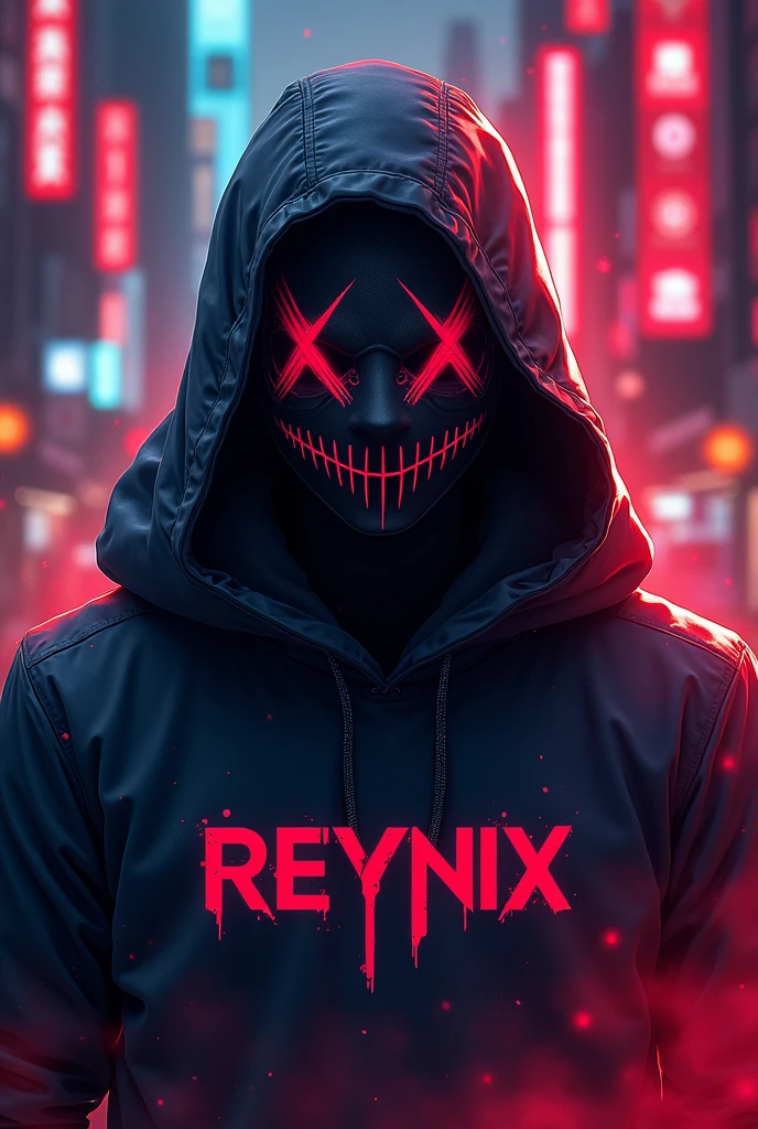 It's a banner for a gaming channel, called Reynix, I need the name of the channel on the banner, if you're going to create a character it must have a mask, Name REYNIX in image