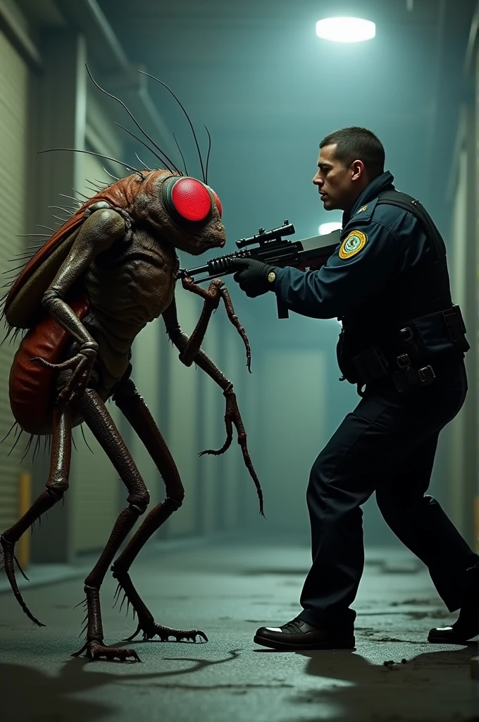 Create a scenario where a mutant flea shoots an FBI agent