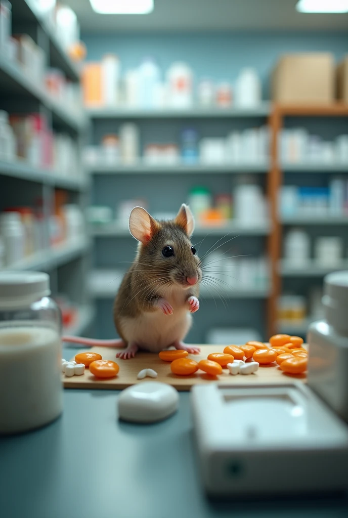  A mouse working in a pharmacy