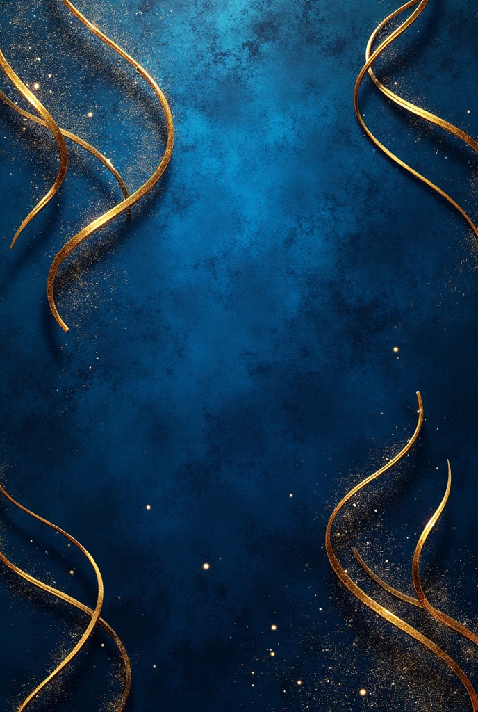 Metallic blue background with golden spiral lines, A4 size