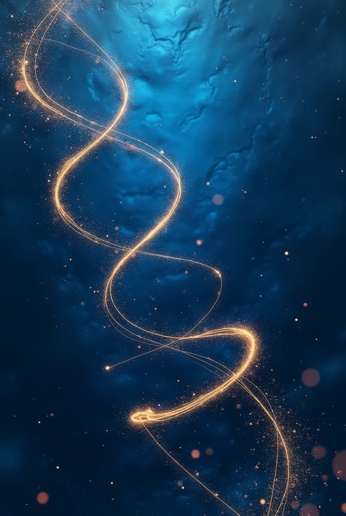 Metallic blue background with golden spiral lines, A4 size