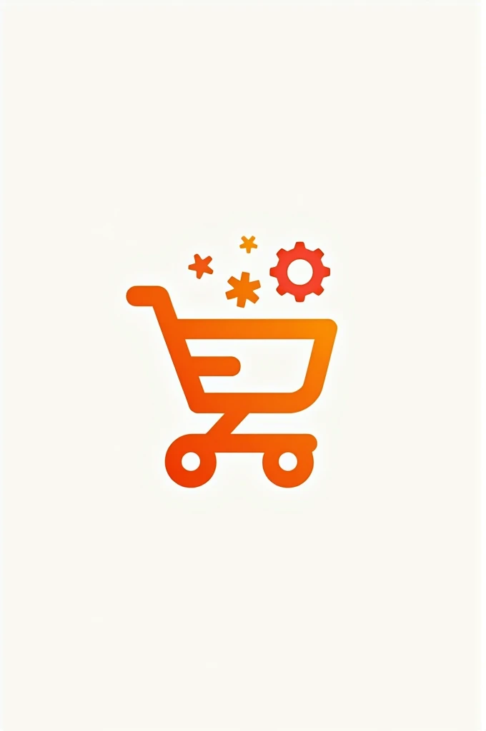 "Create a modern and vibrant logo that represents an online store of various products, focused on fashion, Beauthfull, gadgets and decorative items. The logo should convey confidence, accessibility and economy, using a color palette that includes shades of orange (to send to Shopee) combined with complementary colors that convey a sense of joy and dynamism. Include elements that refer to online shopping, like a stylized shopping cart or a fast delivery icon, maintaining a minimalist design, mas marcante."