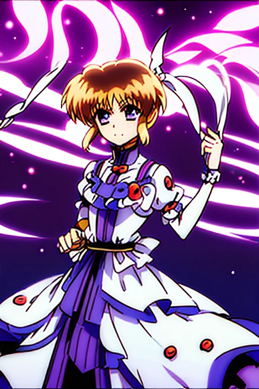 (((Yukari Yakumo, Nanoha Takamachi, Costume)))、White ribbon、1girl