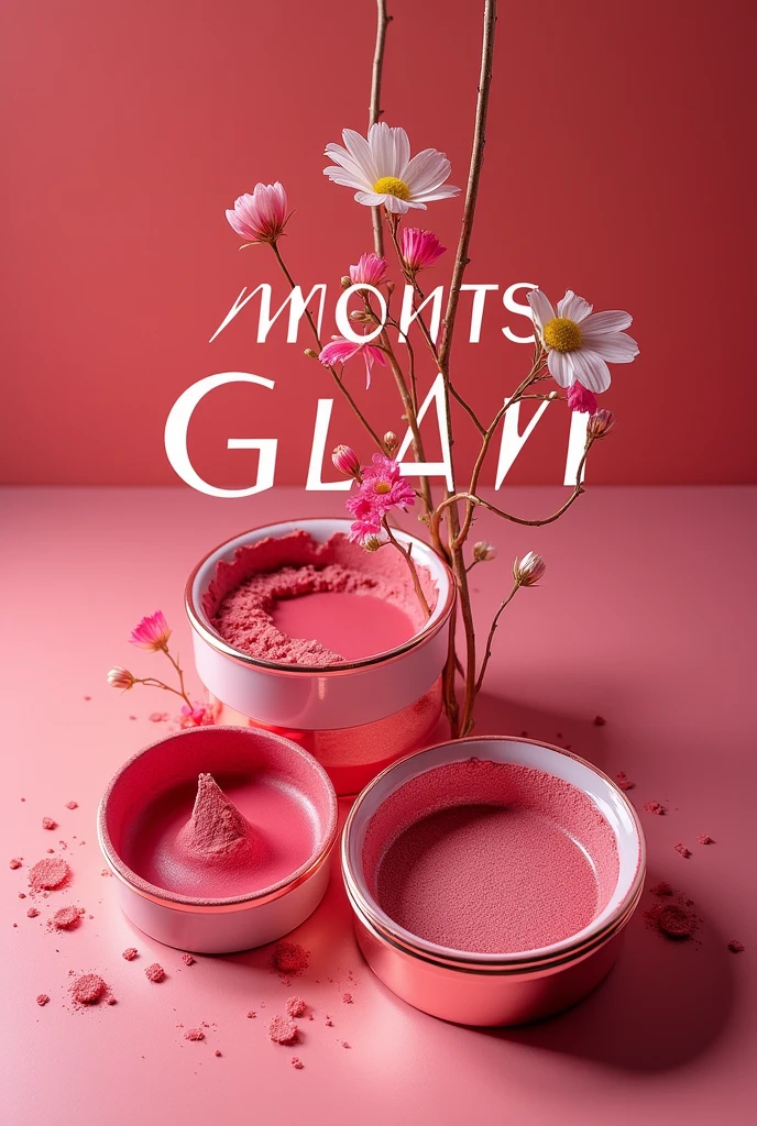 Can you make me a logo and a slogan for my company?? It's called Monts Glam and it's about beauty and makeup items., I want something Aesthetic and glamorous, with bright colors in Spanish