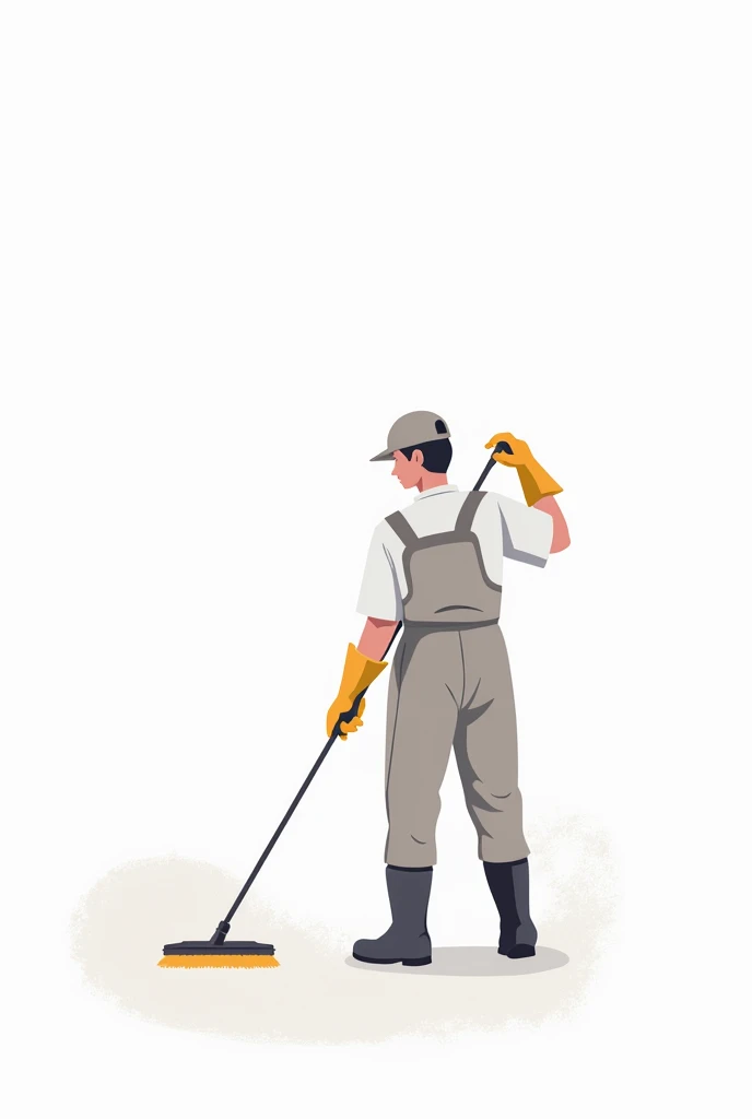 design pour une entreprise de nettoyage. Cette image représente une personne entrain de nettoyer. Il y a écrit> sur fond blanc pas background