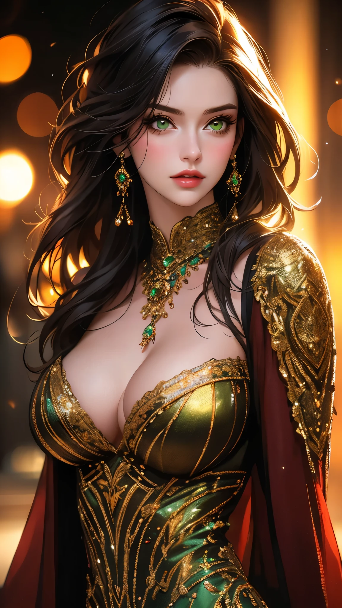 a beautiful woman with detailed green eyes, large , sensual expressions, realistic, photorealistic, photo-realistic:1.37, (best quality,4k,8k,highres,masterpiece:1.2),ultra-detailed, HDR,UHD,studio lighting,ultra-fine painting,sharp focus,physically-based rendering,extreme detail description,professional,vivid colors,bokeh,warm colors,soft lighting