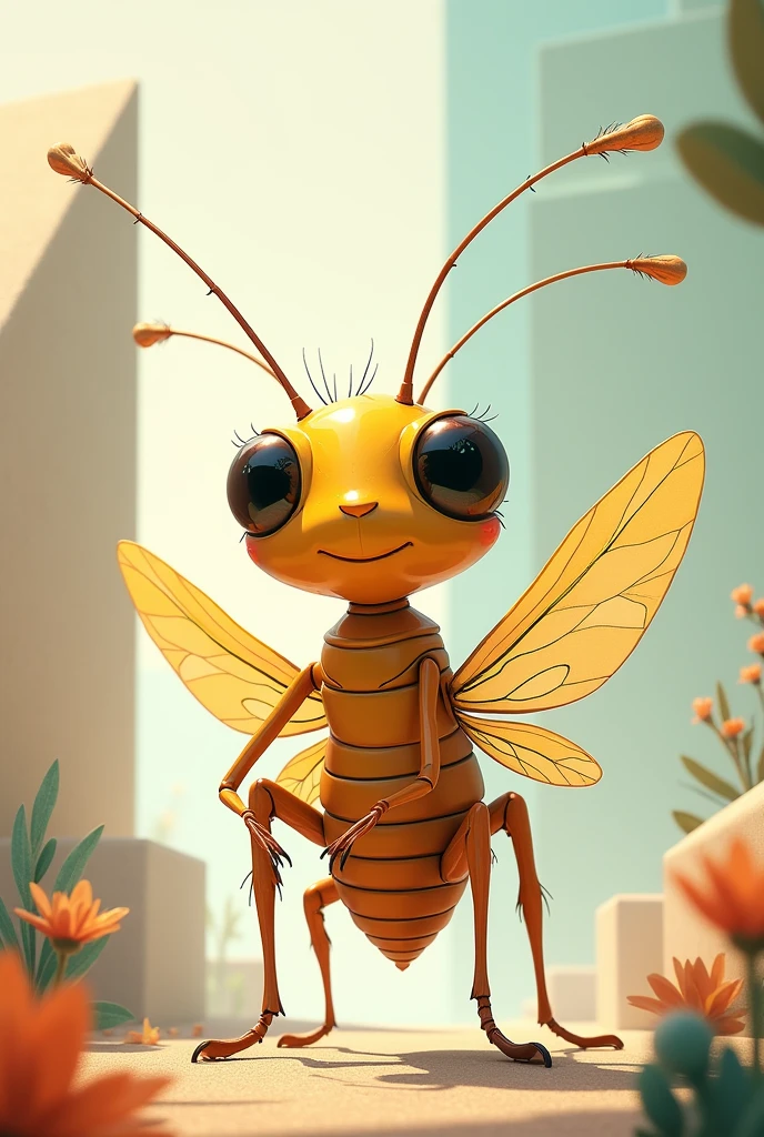 generates an image of a cute cricket in the style of the video game "OR"