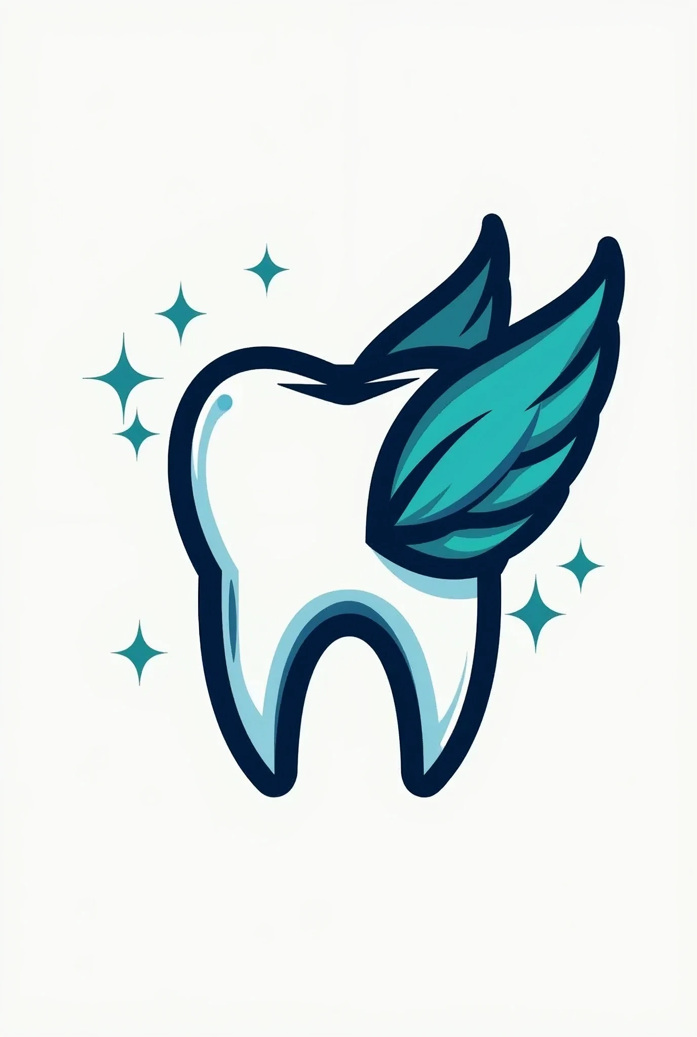 A logo for a dental team with a sports theme that has references to the Tooth Fairy, that does not look too feminine or too masculine and neither too 


