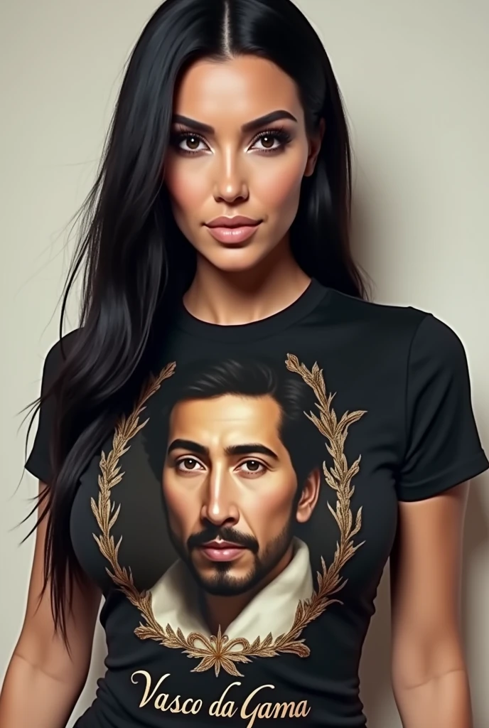 Kim Kardashian wearing a Vasco da Gama shirt