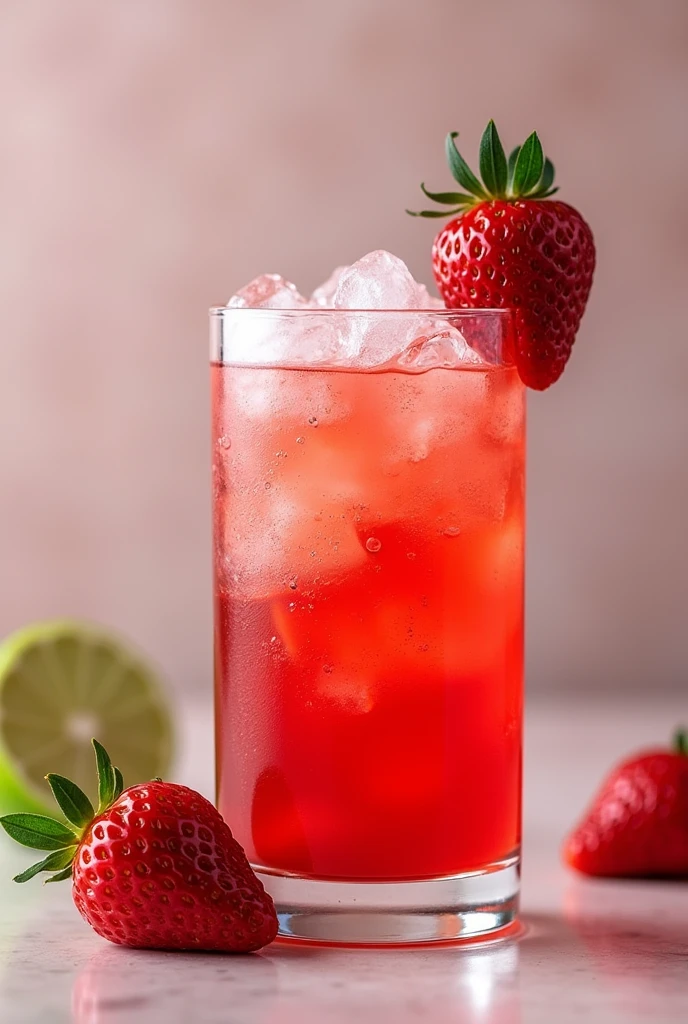 Strawberry caipirinha in a glass