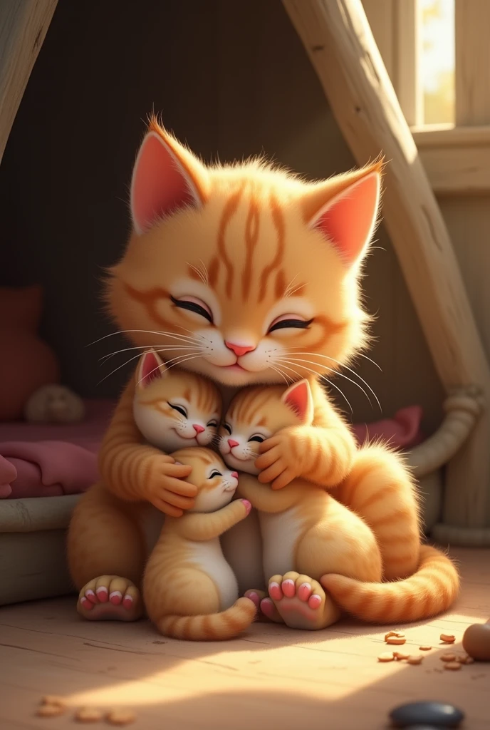Generate a picture of mom cat

