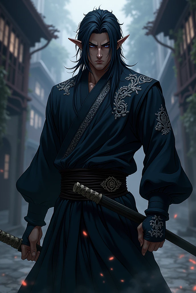 Create a black character from kimetsu no yaiba