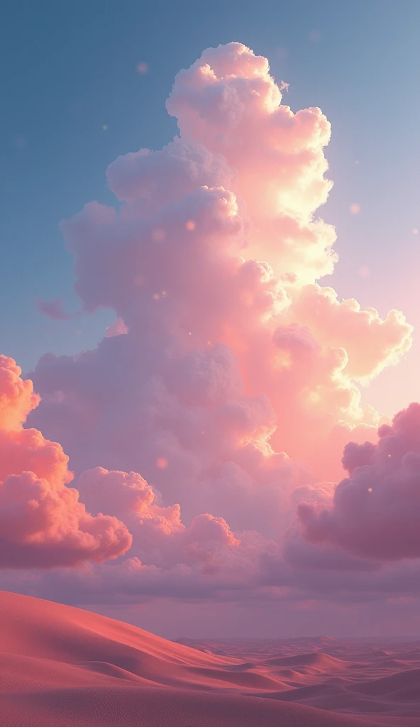desert, that'noon, Wet day,bad weather), Beautiful sky, Beautiful Clouds, (Transparent bubbles shine like prisms here and there in the sky), quality\(8k,非常に精細なCGユニットのwallpaper, masterpiece,High resolution,top-quality,top-quality real texture skin,Surreal,Increase the resolution,RAW Photos,最高quality,Very detailed,wallpaper,Cinema Lighting,Ray Tracing,Golden Ratio\),(Long Shot),Wide Shot,