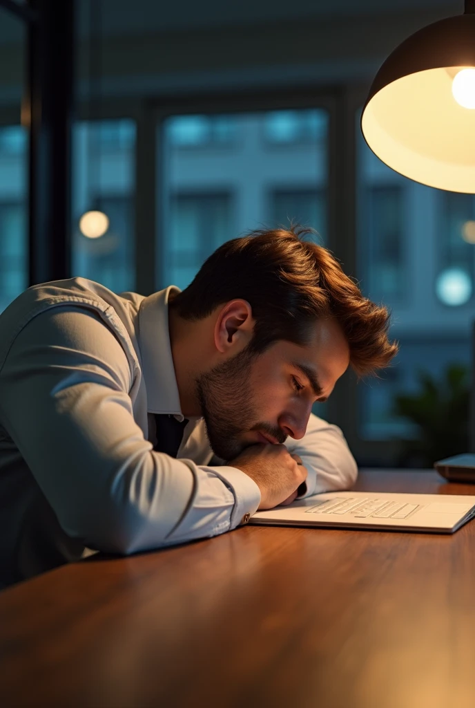 profile picture of a terrible employee, lying face down on the table thinking about all that could have been
