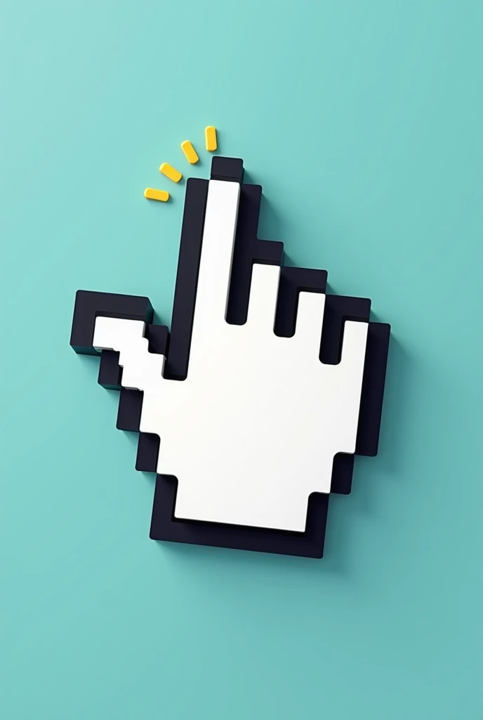 give me an animated character in shape of an click of a mouse cursor for an e-comerce logotype