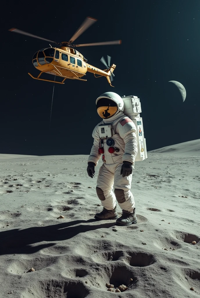 muhammad abdu lands on the moon with the terrorist team with an helicopter