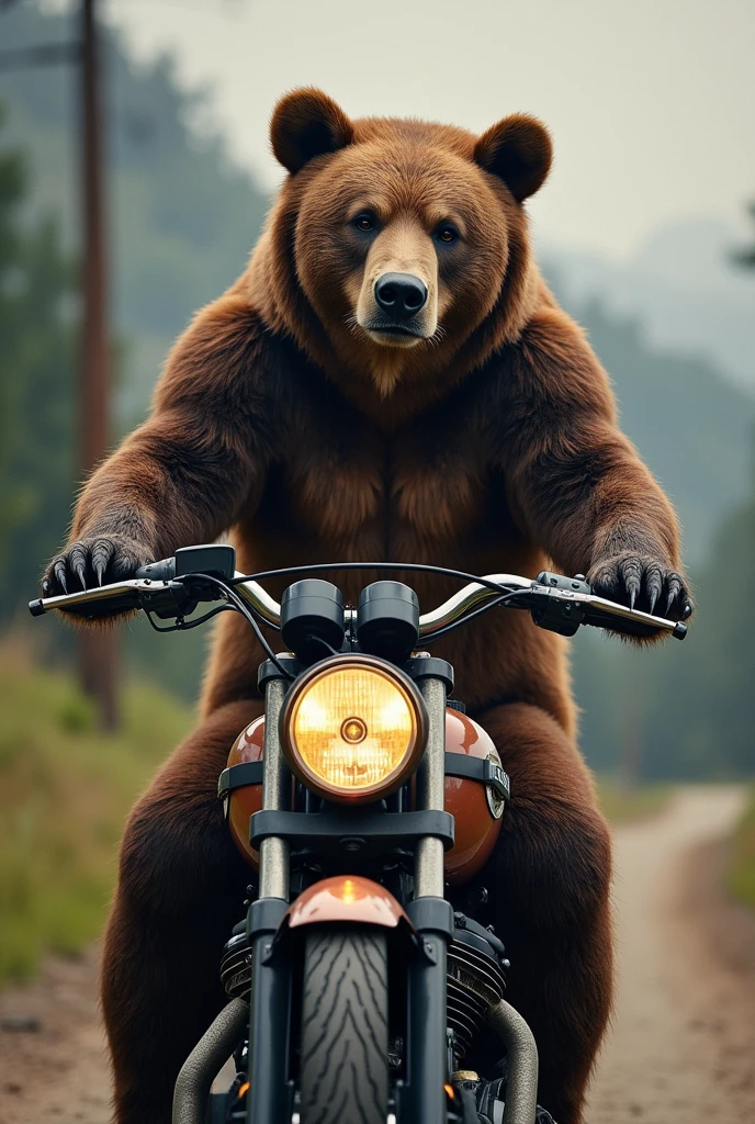 bear on motorcycle