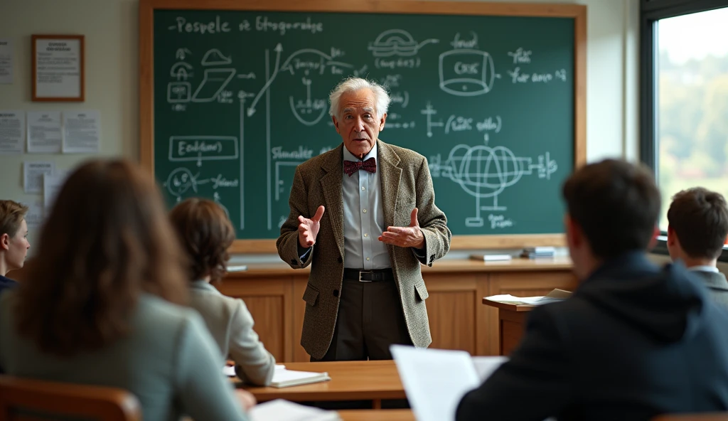 Theoretical class of the teacher in the classroom