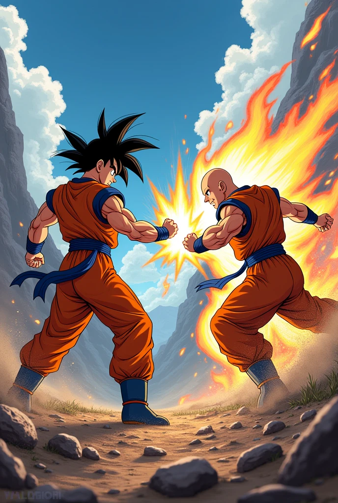 Goku Vs Krillin. The Fight Is Very Epic.