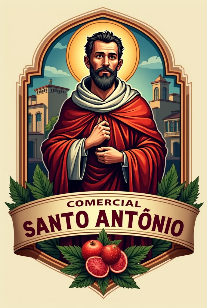 A logo for a market called Comercial Santo Antônio