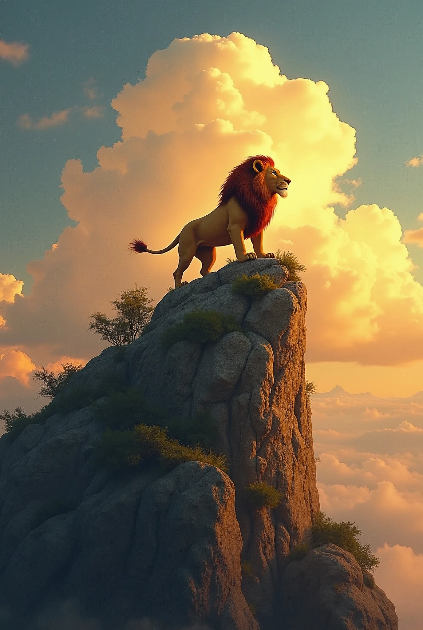 The Lion King on the Steep Mountain
