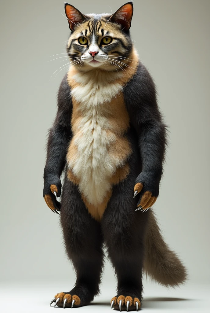 Generate a picture of human person full of cat


